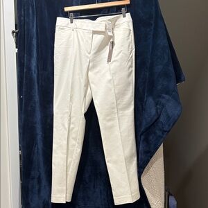 LOFT White Tailored Ankle Pants